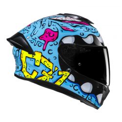 KASK MOTOCYKLOWY HJC C71 SQUEEZE BLUE YELLOW 
