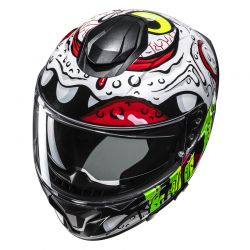 KASK MOTOCYKLOWY HJC C71 SQUEEZE WHITE GREEN 