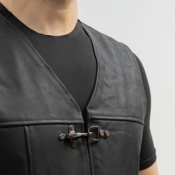 KAMIZELKA MOTOCYKLOWA SKÓRZANA BROGER CLUBMAN BLACK 