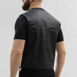KAMIZELKA MOTOCYKLOWA SKÓRZANA BROGER CLUBMAN BLACK 