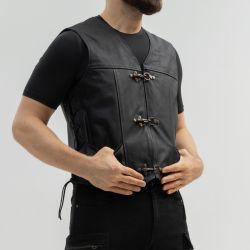 KAMIZELKA MOTOCYKLOWA SKÓRZANA BROGER CLUBMAN BLACK 