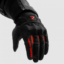 RĘKAWICE MOTOCYKLOWE REBELHORN CORE BLACK RED 