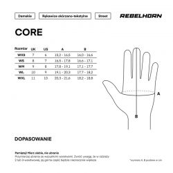 RĘKAWICE MOTOCYKLOWE DAMSKIE REBELHORN CORE BLACK 