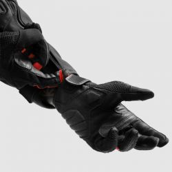RĘKAWICE MOTOCYKLOWE DAMSKIE REBELHORN CORE BLACK RED 