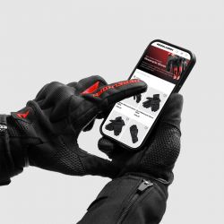 RĘKAWICE MOTOCYKLOWE DAMSKIE REBELHORN CORE BLACK RED 