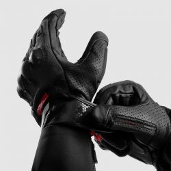 RĘKAWICE MOTOCYKLOWE REBELHORN DEFENDER BLACK RED 