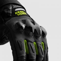 RĘKAWICE MOTOCYKLOWE REBELHORN DEFENDER BLACK GREY FLUO YELLOW 