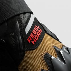 RĘKAWICE MOTOCYKLOWE REBELHORN DEFENDER DESERT BLACK RED 