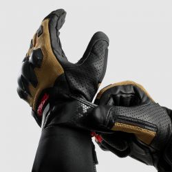 RĘKAWICE MOTOCYKLOWE REBELHORN DEFENDER DESERT BLACK RED 