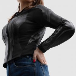 KURTKA MOTOCYKLOWA SKÓRZANA DAMSKA REBELHORN DIVA ST BLACK 