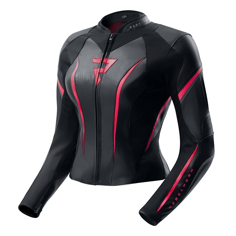 KURTKA MOTOCYKLOWA SKÓRZANA DAMSKA REBELHORN DIVA ST BLACK PINK 