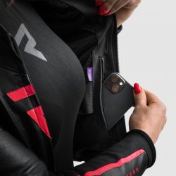 KURTKA MOTOCYKLOWA SKÓRZANA DAMSKA REBELHORN DIVA ST BLACK PINK 