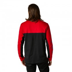 KOSZULKA Z DŁUGIM RĘKAWEM FOX SKEW CREW FLAME RED  ENDURO CROSS