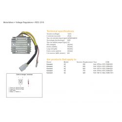 DZE REGULATOR NAPIĘCIA KAWASAKI KZ 200 '78-'79 KZ 300 '81-'82 KZ 400 '78-'79 KZ 650 '77-'79 KZ 750 '76-'79 21066-1013/029 ESR600