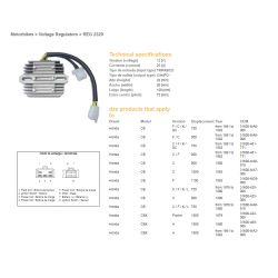 DZE REGULATOR NAPIĘCIA HONDA CB 750F/C/K '81-'83 CB 900 '81-'82 CB 1000 '83 CBX 1000A '81-'82 OEM-31600-MA6-000 ESR210 31600-461