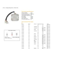 DZE REGULATOR NAPIĘCIA YAMAHA YFM 350 BIG BEAR '96-'99, WARRIOR 350 '96-'01, WOLVERINE 350 '95-'01, YFM 400 KODIAK '98-'99 YFM 6