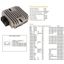 DZE REGULATOR NAPIĘCIA SUZUKI DR 650SE '96-'17 XF 650 FREEWIND '97 YAMAHA 125/150/180/250 MAJESTY '96-'10 XJ 600 DIVERSION '96-'
