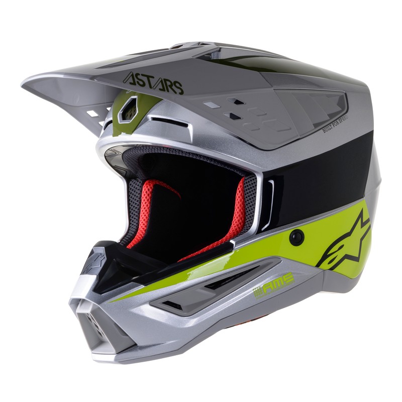 KASK ALPINESTARS S-M5 BOND SILVER YEL FL MIL GREEN GLOSSY 