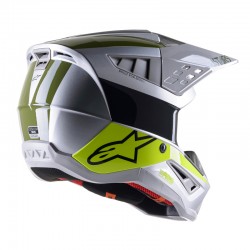KASK ALPINESTARS S-M5 BOND SILVER YEL FL MIL GREEN GLOSSY 