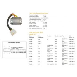 DZE REGULATOR NAPIĘCIA SUZUKI LT-F 160 '91-'01 LT-F 250 QUADRUNNER '87-'98 LT-F 300 'KING QUAD '91-'98 DR-Z 250 '01-'07 DR-Z 400