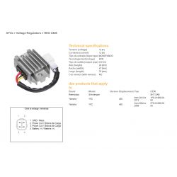 DZE REGULATOR NAPIĘCIA YAMAHA YFZ 450 '04-'09 YFZ 450 '12-'13 SH712AB 5TG-81960-00-00 1PD-81960-00-00 12A