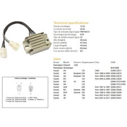 DZE REGULATOR NAPIĘCIA SUZUKI AN 125/250 BURGMAN '95-'00 EN 125 GN 125 UE 125/150 '01-'11 32800-22D11, 32800-22D10, 32800-37G10-