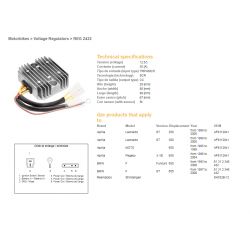 DZE REGULATOR NAPIĘCIA BMW F 650F/ST '93-'00 APRILIA 650 PEGASO '96-04 LEONARDO 250/300ST '99-'05 SH532B-12 61312346432, AP81129