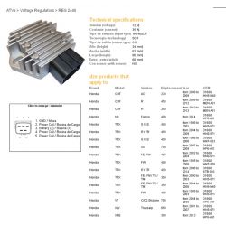 DZE REGULATOR NAPIĘCIA HONDA TRX 350FE/FM/TE/TM '00-06 TRX 400FW '95-'03 TRX 450 FOREMAN '98-'14 ESR583 31600-HN5-671 35A