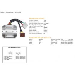 DZE REGULATOR NAPIĘCIA APRILIA RSV 1000R TUONO '02-'05 RSV 1000SP/R '98-'03 SL 1000 FALCO '00-'02 35A 7 KABLI ESR912