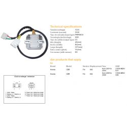 DZE REGULATOR NAPIĘCIA HONDA CBR 600F F4 '01-'06 35A 31600-MBW-D21 ESR431 SH678PA