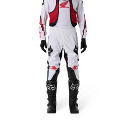 SPODNIE MOTOCYKLOWE FOX 180 HONDA WHITE RED  ENDURO CROSS