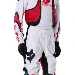 SPODNIE MOTOCYKLOWE FOX 180 HONDA WHITE RED  ENDURO CROSS