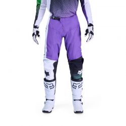 SPODNIE MOTOCYKLOWE FOX 180 KAWASAKI PURPLE WHITE  ENDURO CROSS