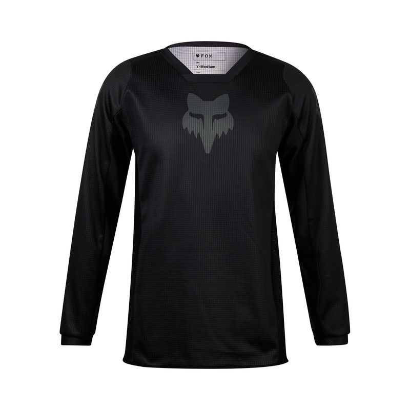 BLUZA MOTOCYKLOWA JUNIOR FOX BLACKOUT BLACK BLACK  ENDURO CROSS