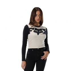 KOSZULKA Z DŁUGIM RĘKAWEM DAMSKA FOX COLDPRESS RIB LS PEARL WHITE  ENDURO CROSS