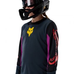 KOSZULKA ROWEROWA Z DŁUGIM RĘKAWEM JUNIOR FOX DEFEND LS CREATION GALAXY BLUE  ENDURO CROSS