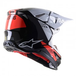 KASK ALPINESTARS SUPERTECH S-M8 FACTORY BLACK/WHITE/FLUO RED GLOSSY 