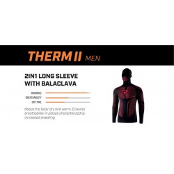 KOSZULKA TERMOAKTYWNA REBELHORN Z KOMINIARKĄ THERM II 2W1 BLACK/RED 