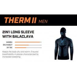 KOSZULKA TERMOAKTYWNA REBELHORN Z KOMINIARKĄ THERM II 2W1 BLACK/BLUE 