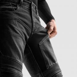JEANSY MOTOCYKLOWE REBELHORN EAGLE 4 BLACK REGULAR FIT 