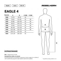 JEANSY MOTOCYKLOWE REBELHORN EAGLE 4 WASHED BLUE SLIM FIT 