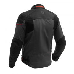 KURTKA MOTOCYKLOWA TEKSTYLNA BROGER GRID BLACK DARK GREY RED 