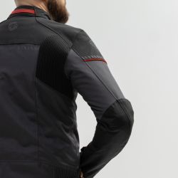 KURTKA MOTOCYKLOWA TEKSTYLNA BROGER GRID BLACK DARK GREY RED 
