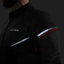 KURTKA MOTOCYKLOWA TEKSTYLNA BROGER GRID BLACK DARK GREY RED 