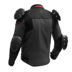 KURTKA MOTOCYKLOWA TEKSTYLNA BROGER GRID BLACK DARK GREY RED 