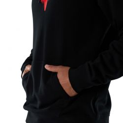 BLUZA Z KAPTUREM FOX HEAD FLEECE PO BLACK RED  ENDURO CROSS