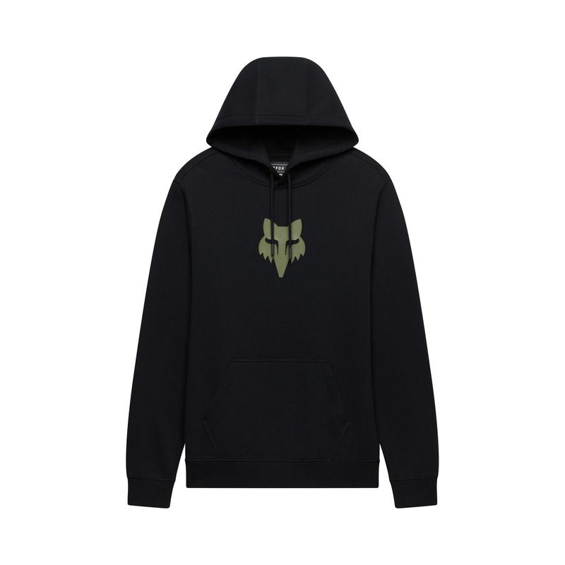 BLUZA Z KAPTUREM FOX HEAD FLEECE PO BLACK GREEN  ENDURO CROSS
