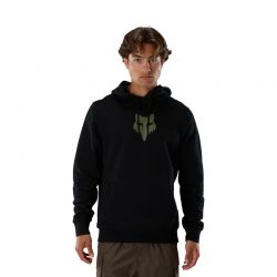 BLUZA Z KAPTUREM FOX HEAD FLEECE PO BLACK GREEN  ENDURO CROSS