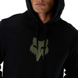 BLUZA Z KAPTUREM FOX HEAD FLEECE PO BLACK GREEN  ENDURO CROSS