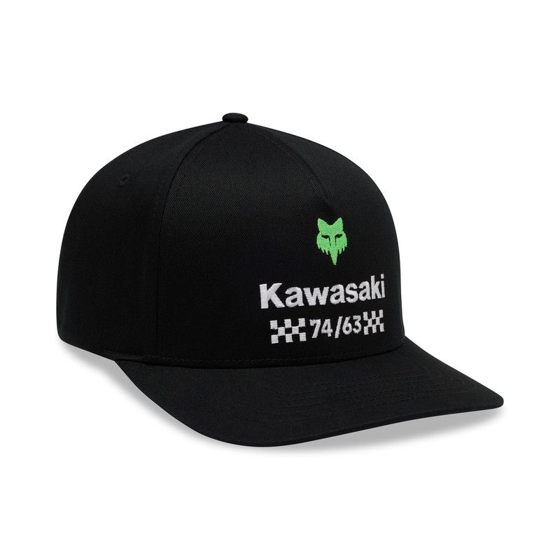 CZAPKA Z DASZKIEM FOX KAWASAKI FLEXFIT BLACK  ENDURO CROSS